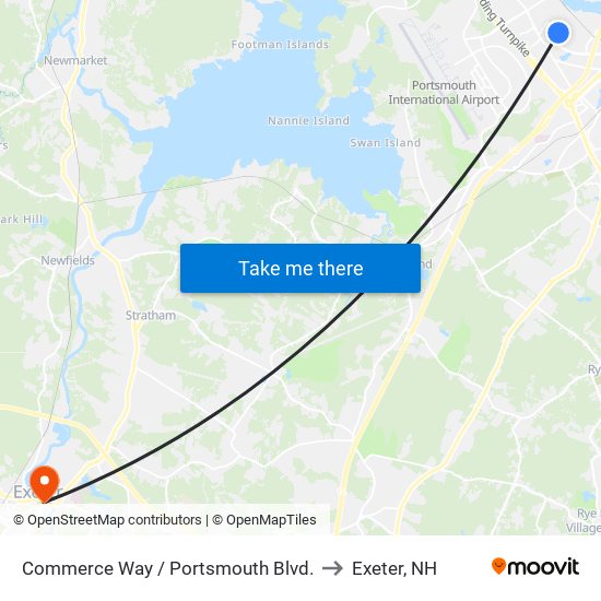 Commerce Way / Portsmouth Blvd. to Exeter, NH map