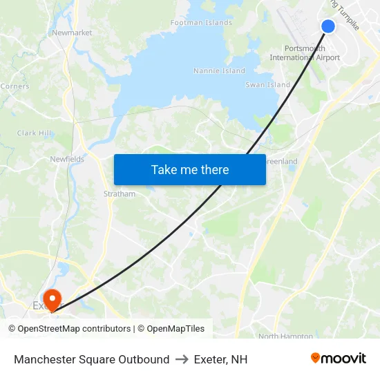 Manchester Square Outbound to Exeter, NH map