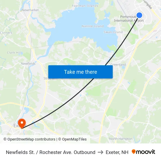 Newfields St. / Rochester Ave. Outbound to Exeter, NH map