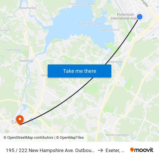 195 / 222 New Hampshire Ave. Outbound to Exeter, NH map