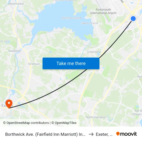 Borthwick Ave. (Fairfield Inn Marriott) Inbound to Exeter, NH map