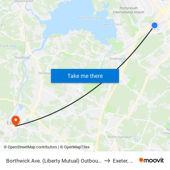 Borthwick Ave. (Liberty Mutual) Outbound to Exeter, NH map