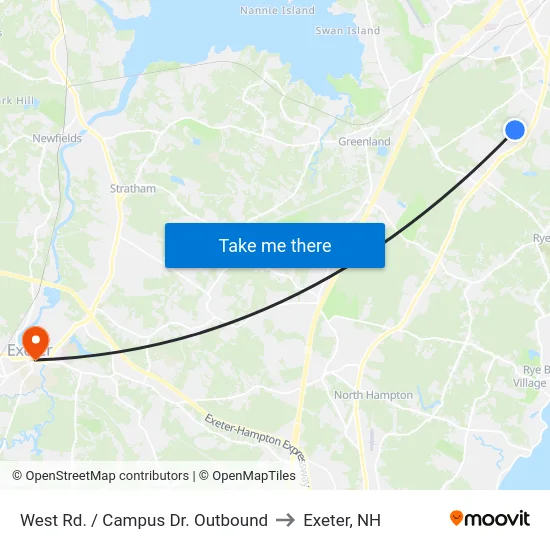 West Rd. / Campus Dr. Outbound to Exeter, NH map