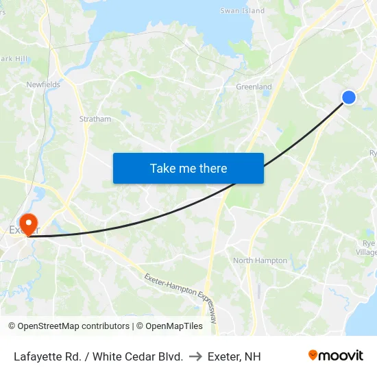 Lafayette Rd. / White Cedar Blvd. to Exeter, NH map