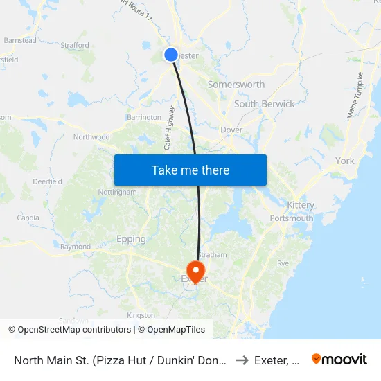 North Main St. (Pizza Hut / Dunkin' Donuts) to Exeter, NH map