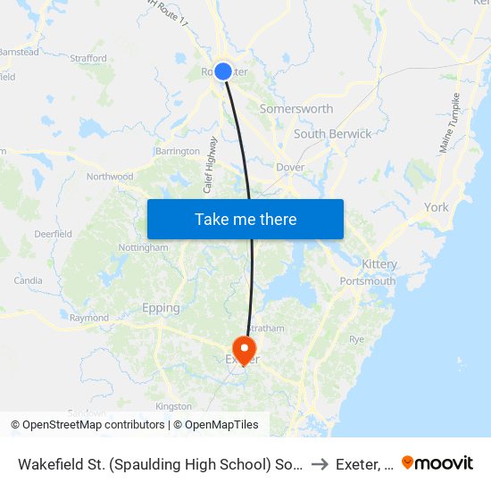 Wakefield St. (Spaulding High School) Southbound to Exeter, NH map