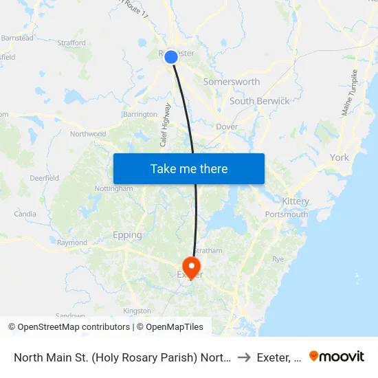 North Main St. (Holy Rosary Parish) Northbound to Exeter, NH map