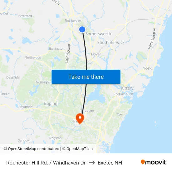 Rochester Hill Rd. / Windhaven Dr. to Exeter, NH map