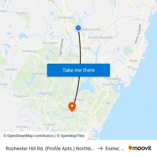 Rochester Hill Rd. (Profile Apts.) Northbound to Exeter, NH map