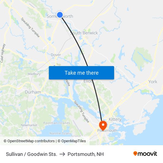 Sullivan / Goodwin Sts. to Portsmouth, NH map