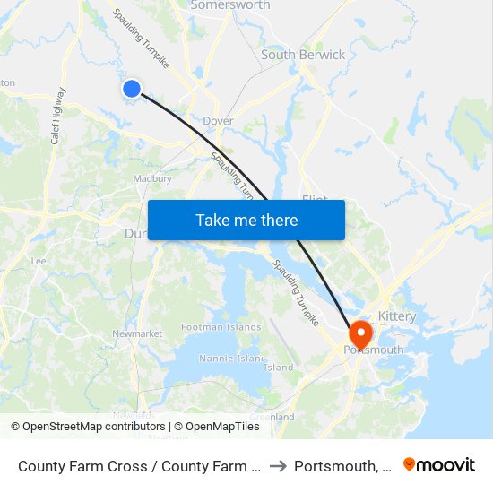 County Farm Cross / County Farm Rds. to Portsmouth, NH map