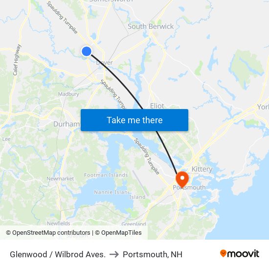 Glenwood / Wilbrod Aves. to Portsmouth, NH map