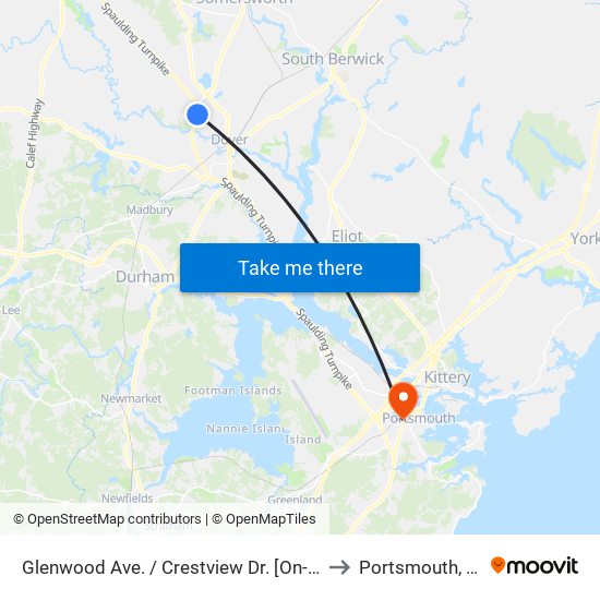 Glenwood Ave. / Crestview Dr. [On-Call] to Portsmouth, NH map