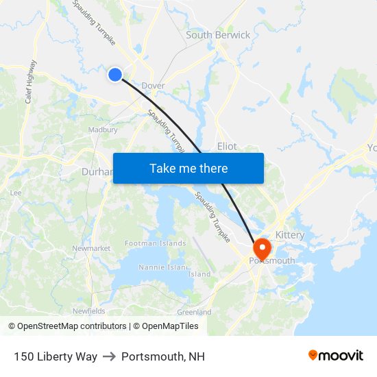 150 Liberty Way to Portsmouth, NH map