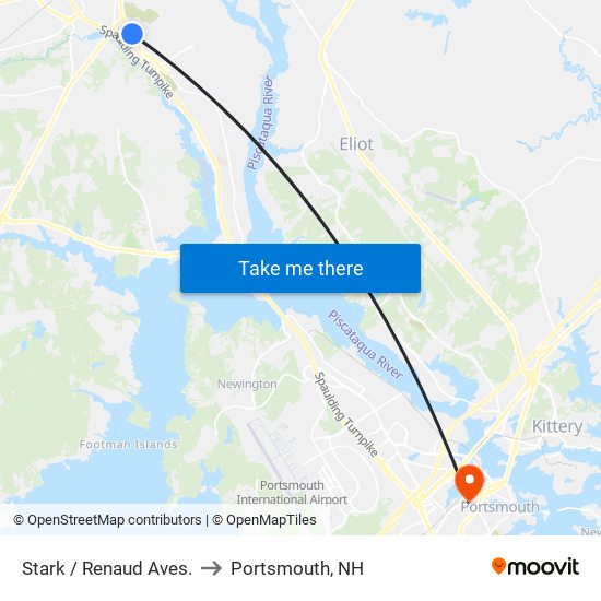 Stark / Renaud Aves. to Portsmouth, NH map