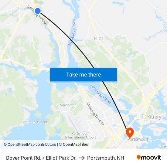 Dover Point Rd. / Elliot Park Dr. to Portsmouth, NH map