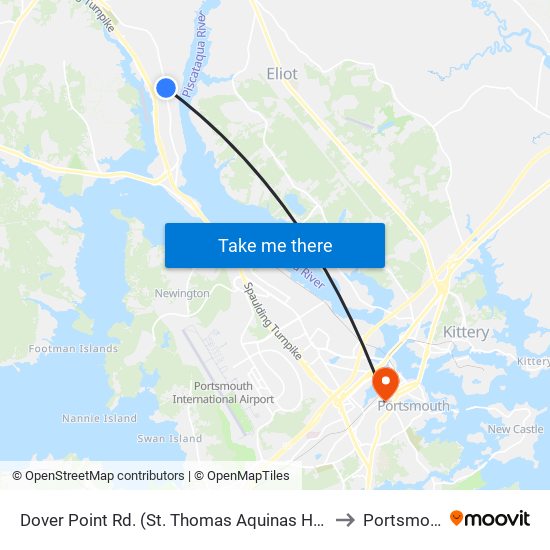 Dover Point Rd. (St. Thomas Aquinas High School) Northbound to Portsmouth, NH map