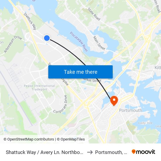 Shattuck Way / Avery Ln. Northbound to Portsmouth, NH map