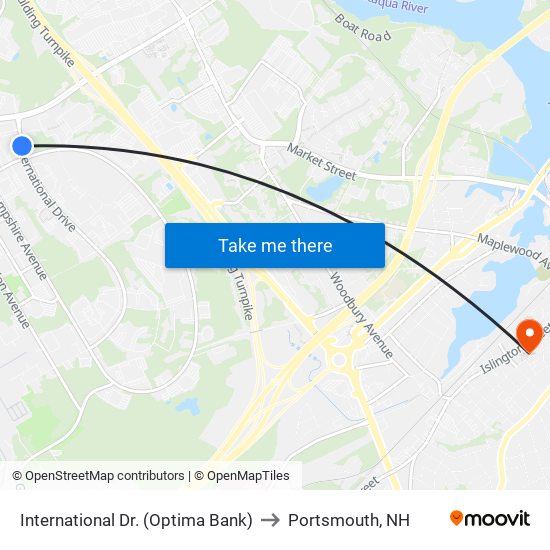 International Dr. (Optima Bank) to Portsmouth, NH map