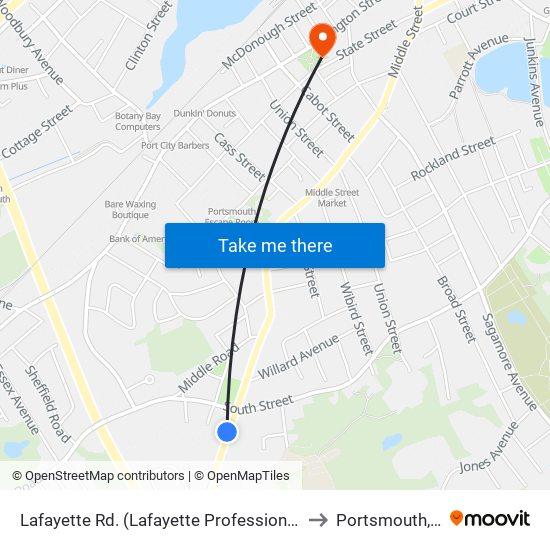 Lafayette Rd. (Lafayette Professional Park) to Portsmouth, NH map