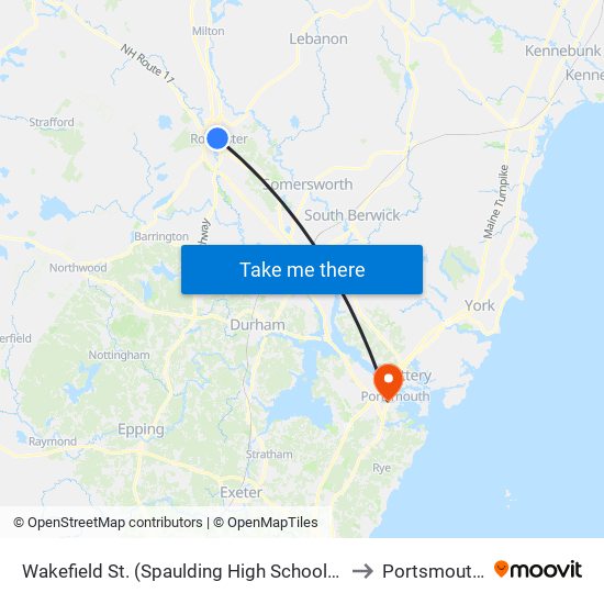 Wakefield St. (Spaulding High School) Southbound to Portsmouth, NH map