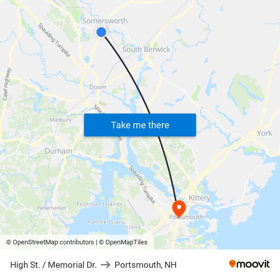 High St. / Memorial Dr. to Portsmouth, NH map