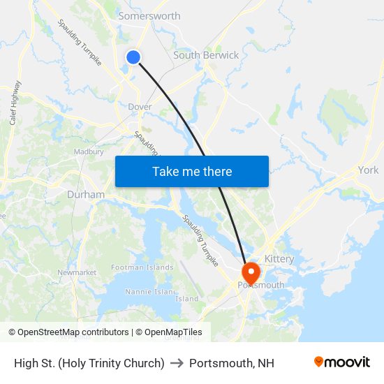 High St. (Holy Trinity Church) to Portsmouth, NH map