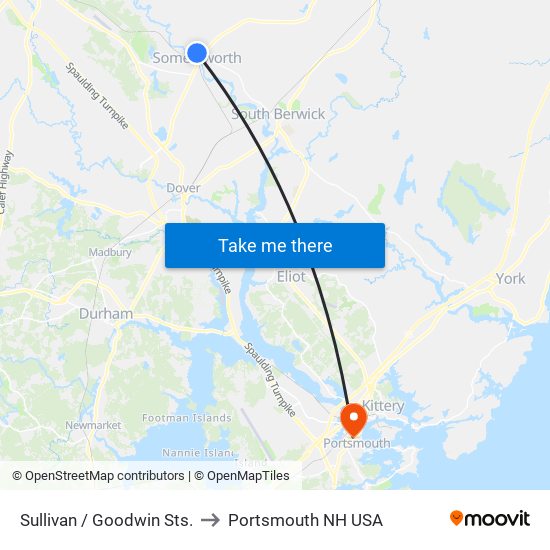 Sullivan / Goodwin Sts. to Portsmouth NH USA map