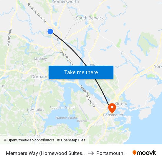 Members Way (Homewood Suites / Margarita'S) to Portsmouth NH USA map