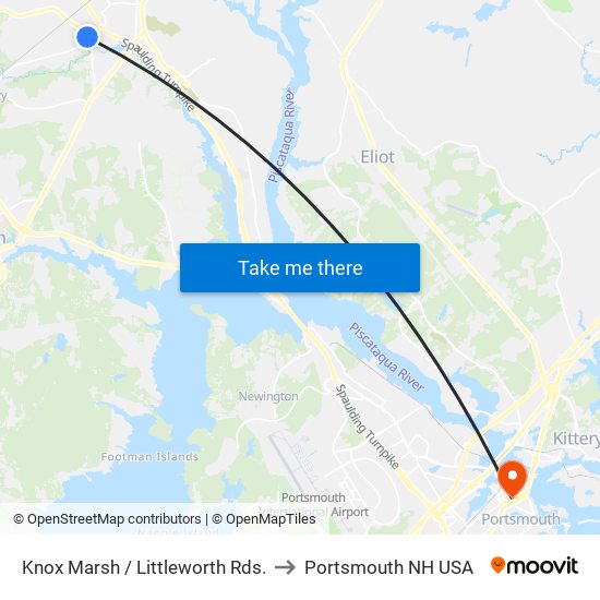 Knox Marsh / Littleworth Rds. to Portsmouth NH USA map
