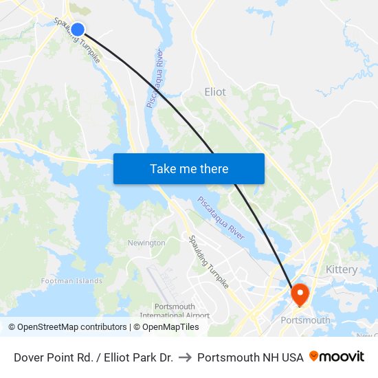 Dover Point Rd. / Elliot Park Dr. to Portsmouth NH USA map