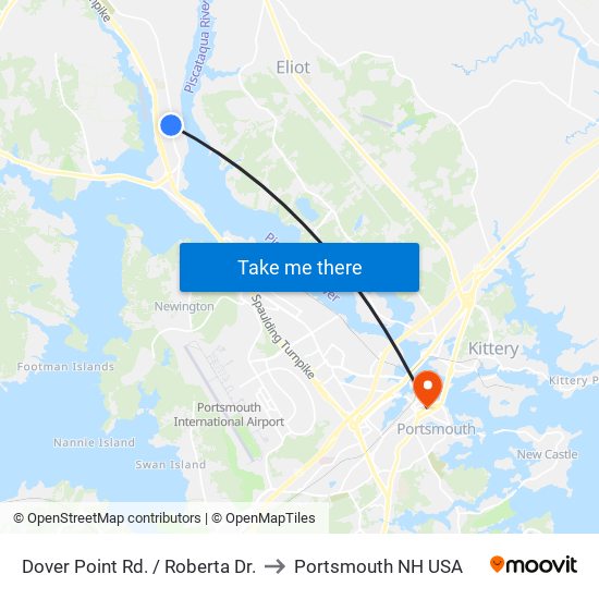 Dover Point Rd. / Roberta Dr. to Portsmouth NH USA map