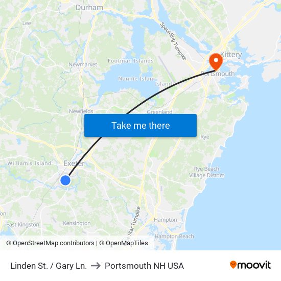 Linden St. / Gary Ln. to Portsmouth NH USA map