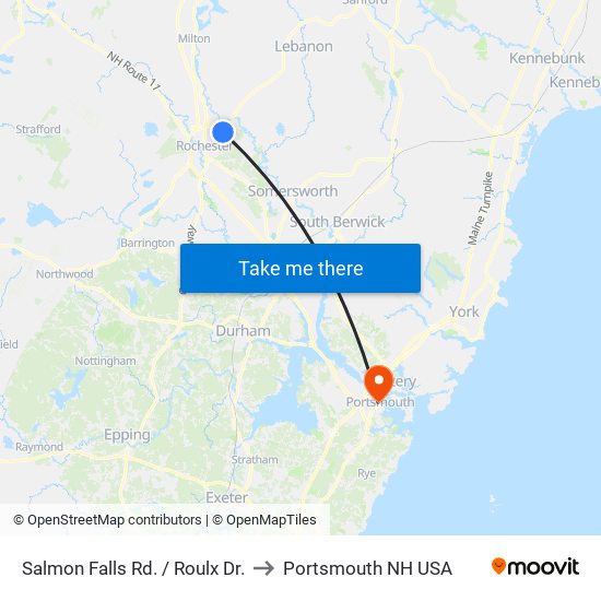 Salmon Falls Rd. / Roulx Dr. to Portsmouth NH USA map