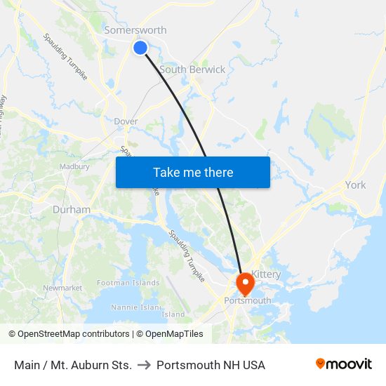 Main / Mt. Auburn Sts. to Portsmouth NH USA map