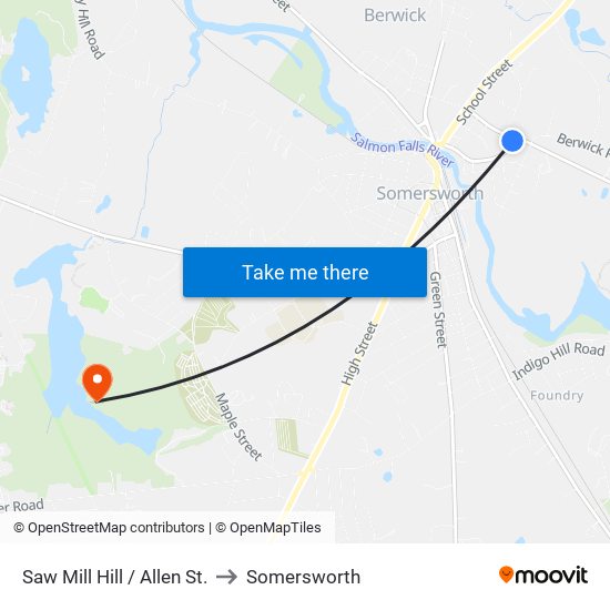 Saw Mill Hill / Allen St. to Somersworth map