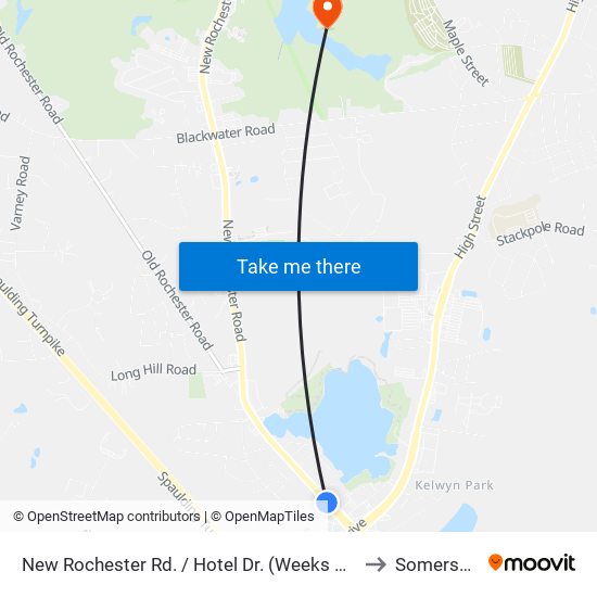 New Rochester Rd. / Hotel Dr. (Weeks Crossing Plaza) to Somersworth map