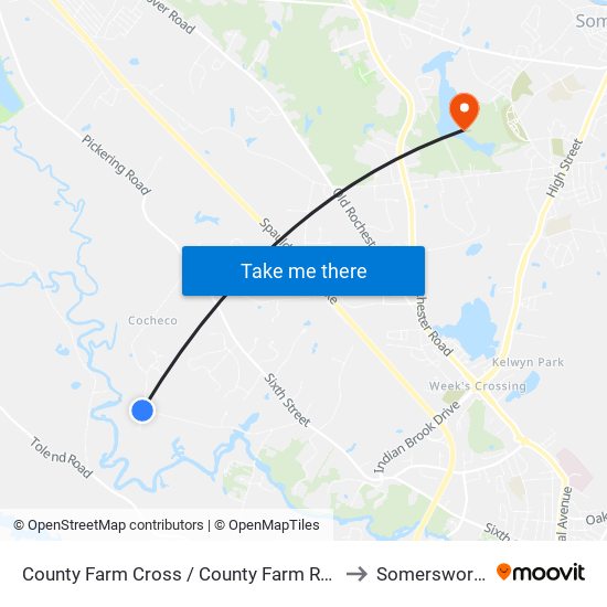 County Farm Cross / County Farm Rds. to Somersworth map