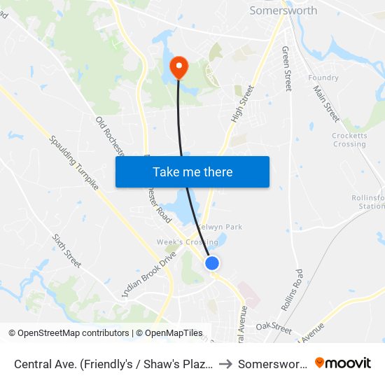 Central Ave. (Friendly's / Shaw's Plaza) to Somersworth map