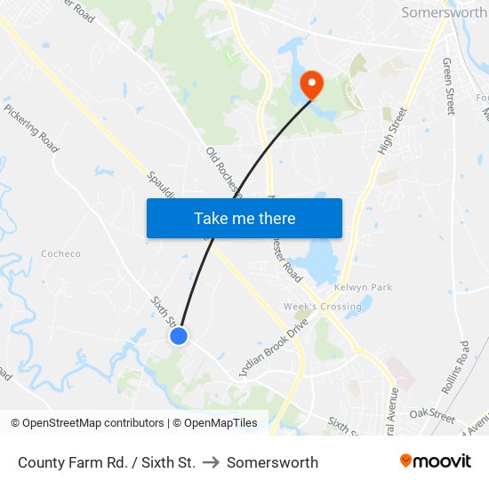 County Farm Rd. / Sixth St. to Somersworth map