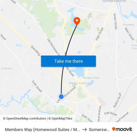 Members Way (Homewood Suites / Margarita'S) to Somersworth map