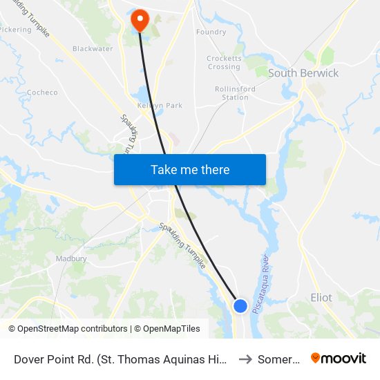 Dover Point Rd. (St. Thomas Aquinas High School) Southbound to Somersworth map