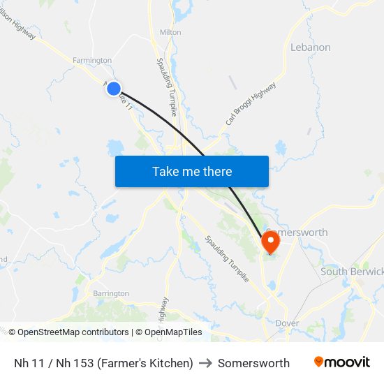 Nh 11 / Nh 153 (Farmer's Kitchen) to Somersworth map