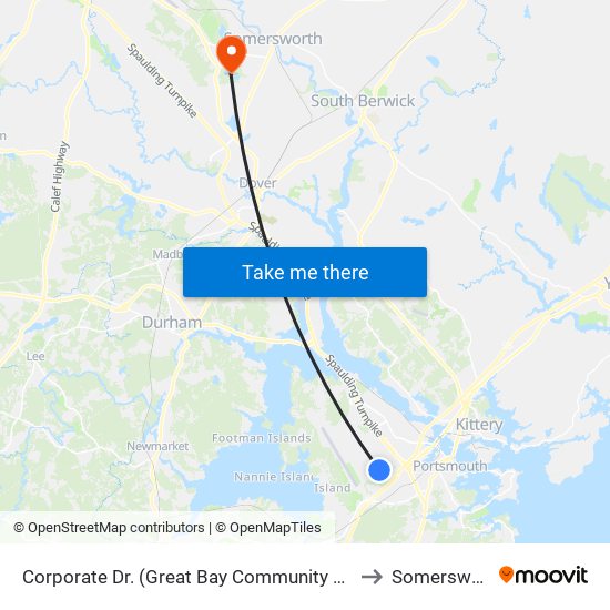 Corporate Dr. (Great Bay Community College) to Somersworth map