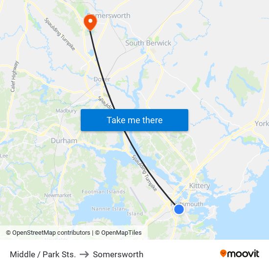 Middle / Park Sts. to Somersworth map