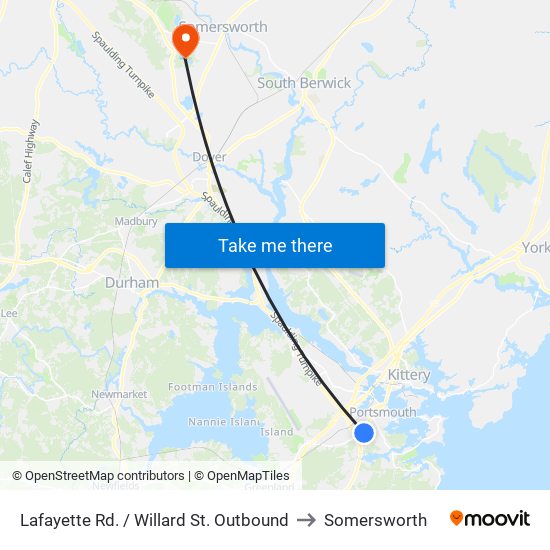 Lafayette Rd. / Willard St. Outbound to Somersworth map