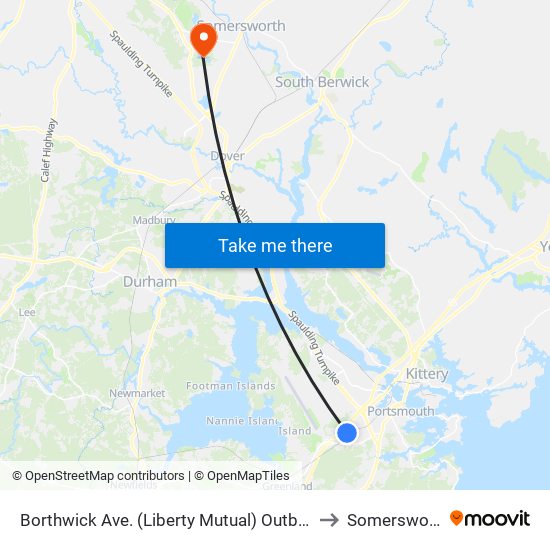 Borthwick Ave. (Liberty Mutual) Outbound to Somersworth map