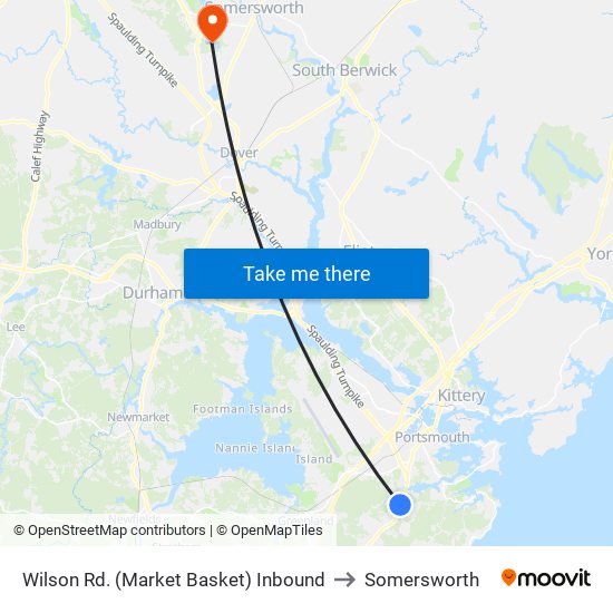 Wilson Rd. (Market Basket) Inbound to Somersworth map