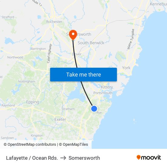 Lafayette / Ocean Rds. to Somersworth map