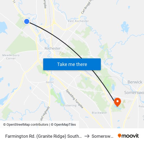 Farmington Rd. (Granite Ridge) Southbound to Somersworth map